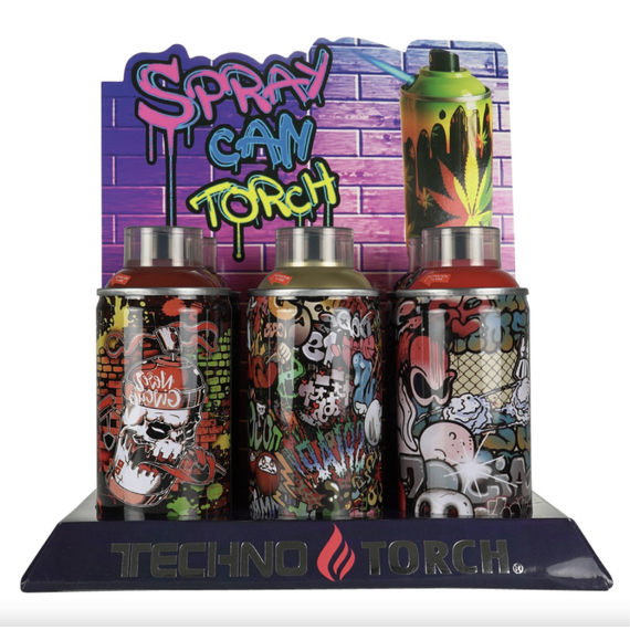 Techno Torch - Mini Spray Can - 6 Count Display