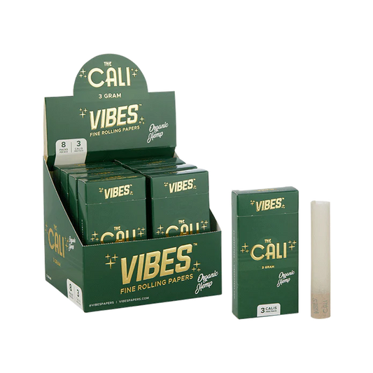 VIBES ORGANIC HEMP THE CALI 3 GRAM - 3 CALIS PER PACK - 8 PACKS PER BOX