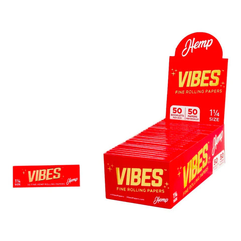 VIBES HEMP PAPERS 1 1/4 - 50 BOOKLETS PER BOX