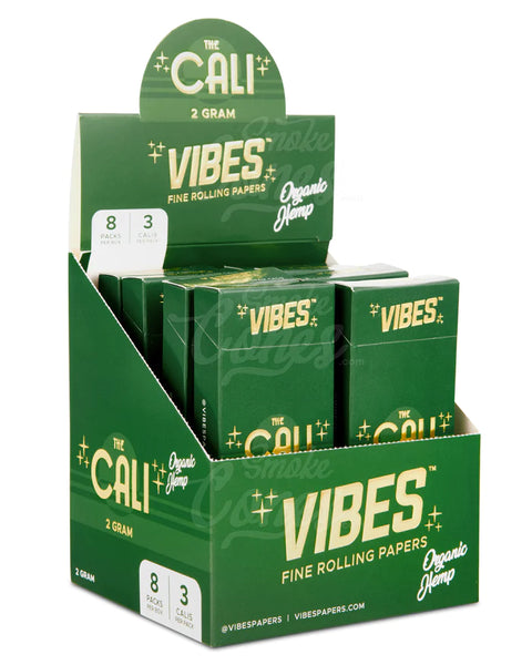 VIBES ORGANIC HEMP THE CALI 2 GRAM - 3 CALIS PER PACK - 8 PACKS PER BOX