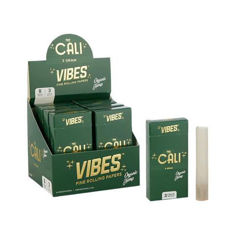 VIBES ORGANIC HEMP THE CALI 3 GRAM - 3 CALIS PER PACK - 8 PACKS PER BOX